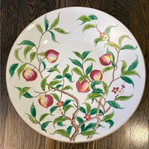 Rare Vintage Kutani Chinoiserie Peach Tree Porcelain Made in Japan Fuku Mark